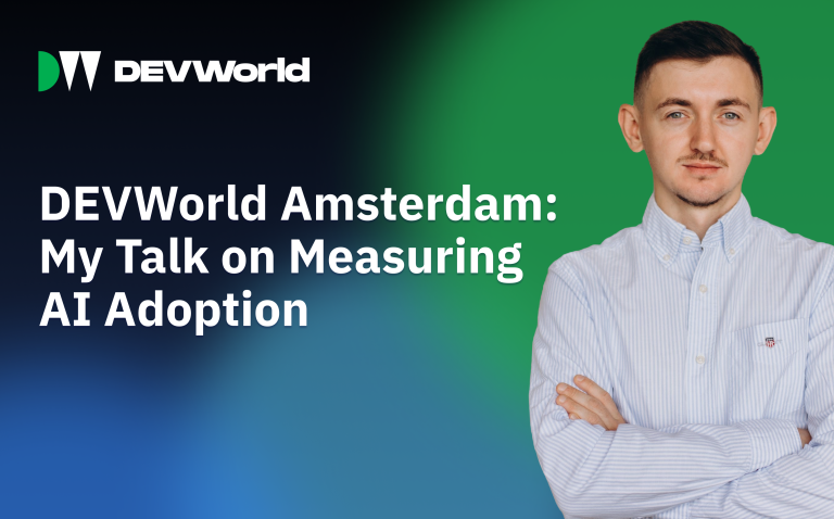Poster for: "DEVWorld Amsterdam: My Talk on Measuring AI Adoption" post